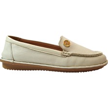 Beety E-228  Rok Deri Bej & Taba Ortopedik Kadın Babet