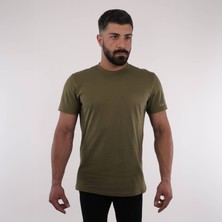 Kol Detaylı Düz Tshirt %100 Organik Pamuk