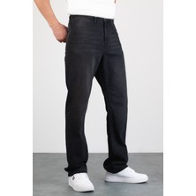Hlt Jeans Erkek Antrasit Straight Baggy Fit Likrasız Rahat Kesim %100 Pamuk Loose Jean Pantolon GEORGE