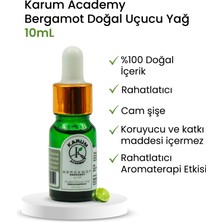 Karum Academy Aromaterapi  Doğal Cam Damlalıklı Bergamot Uçucu Yağ 10ml