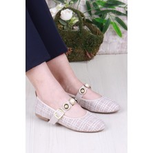 Fort 01-632 Soft Toka Detaylı Şık Ev Iş Ofis Rahat Günlük Ayakkabı Kadın Babet