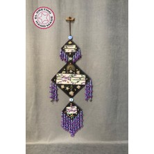 - Aslı 5776 - 0470 El Yapımı Otantik Nazar Boncuklu Duvar Süsü - Mor Keçe