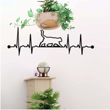 Ekg Kedi Metal Duvar Dekoru