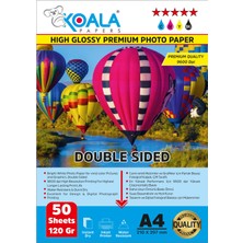 Epson 103 L1110 ile Uyumlu Premium Parlak Çift Taraflı Double Side A4 Fotoğraf Kağıdı 120 Gr. 50 Adet