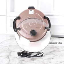 Fms Elektrikli Tencere Pizzamatik Pizza Makinası 40 CM Rose ( Pudra ) ( 5 Kademeli Isı Ayarı )