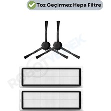 robotyedek Dreame Z10 Pro Uyumlu Yedek Hepa Filtre ve Yan Fırça-4 Parça