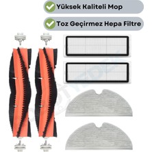 robotyedek Xiaomi 2c Vacuum Mop Uyumlu Yedek Fırça Hepa Filtre Mop Seti-6 Parça