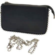 Boncuk Detay Çapraz Zincir Askılı Kadın El Ve Omuz Çantası