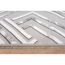 Elifçe Home 150 x 450  cm  Gri - Kaymaz Tabanlı, Dekoratif ve Yıkanabilir