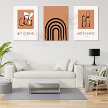 3'lü Set Kanvas Tablo Minimalist Tasarım Salon Tablosu Şık Yeni Ev Hediyesi Bohemian Kanvas Tablo