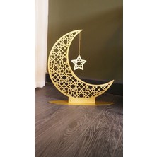 33  cm  Metal Ramazan Hilali Masaüstü Islami Dekor - Ramazan Süsleri - Ev Dekorasyon - WAMH169