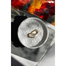 Taş Desenli Yuvarlak Dekoratif Tabak, Takı Tabağı