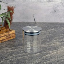 Luckyol Borosilik Cam Metal Kapaklı Baharatlık Vakumlu Saklama Kavanozu 200 ml