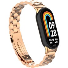 Redmud Teknoloji Xiaomi Mi Band 8/mi Band 9 Ile Uyumlu Ayarlanabilir Paslanmaz Çelik Kordon + Kordon Ayarlama Aparatı