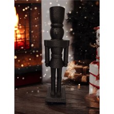 Yılbaşı Süsü Modern Fındıkkıran Nutcracker Dekoratif Obje Siyah