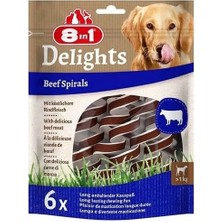 8in1 Delights Smart Spirals Biftekli Burgu Köpek Ödülü 6 Adet