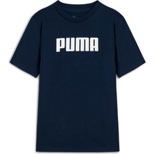 Puma Essentıals Logo Genç Tişört Erkek için Rahat Kesim ve Nefes Alabilir Kumaş Özellikleriyle