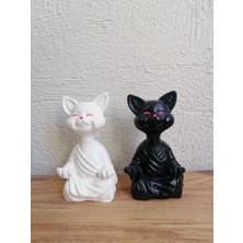2li Yoga Yapan Kedi Biblo Meditasyon Kedi Heykeli Ev Dekorasyon