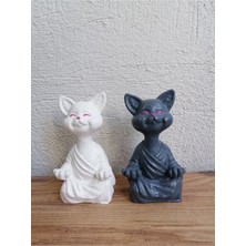 2li Yoga Yapan Kedi Biblo Meditasyon Kedi Heykeli Ev Dekorasyon