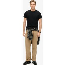 Superdry Bisiklet Yaka Siyah Erkek T-Shirt M1011245M-16A_ESSENTIAL Logo Emb Te