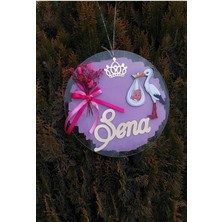 Şeffaf Boyalı Bebek Çocuk Kapı Süsü (30 x 30)