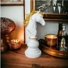 Dekoratif Satranç At Biblo, Satranç Heykel At, Gold Heykel, Hediyelik Dekoratif At Heykel