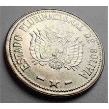 Bolivya 2010 Yılı 1 Bolivyano Çil+ Çap: 27 mm