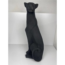 Puma Dekoratif Heykel Siyah 70 cm