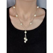 Crystal Atelier Inci Kolye, Incili Kolye, Barok Inci Kolye, Kararmaz Gümüş Kaplama Zincir Kolye, Kadın Inci Kolye, Vintage Choker Inci Kolye, Gümüş Kaplama Zincirli Inci Kolye, Hediyelik Kolye