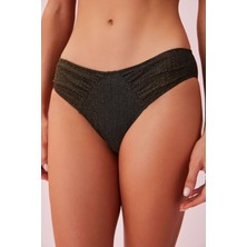 Suwen Gold Pileli Dokulu Bikini Alt