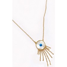 Nazar Boncuğu Altın Renk Çelik Kolye