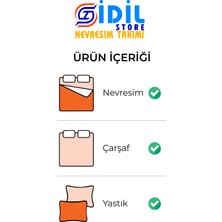 Çift Kişilik Nevresim Takımı + Lastikli Çarşaf +Yastık kılıflı Lüks Dayanıklı Yumuşak Doğal Pamuklu