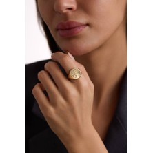 14 Ayar Hayat Ağacı Altın Yüzük Şövalye Tasarım