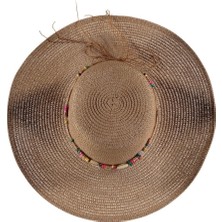 Bipamuk Kadın Hasır Fötr Plaj Şapka Stile Eterno Tasarım Model