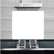 50X56 cm Cam Ocak Koruyucu Düz Beyaz