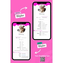 Petkay Kediler Için Akıllı Künye, Nfc Dijital Isimlik Ve Tasma Künyesi Qr Kod Künye Paslanmaz Çelik Pembe İsimli Kedi Tasması, Kedi İsimlik