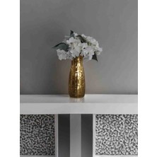 Işıltı Home Design Aynalı Cam Vazo Gold uzun Orta Boy