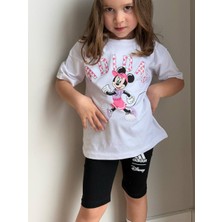 "disney Minnie Mouse" Baskılı Kız Çocuk Takımı (Siyah Tayt)