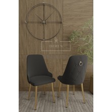Nil Serisi Lak Panel Mdf Beyaz Mermer Desen Masan 90 x 168 Gold Ayak Masa Takımı 6 Adet Sandalyeli