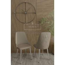 Nil Serisi Lak Panel Beyaz Renk Masa 90 x 168 Krom Metal Ayak Masa Takımı 6 Adet  Sandalyeli