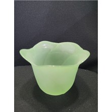 Yeşil Aplik Lamba Şapkası 9cm Yükseklik 11CM Çap Gül Şeklinde 1 Adet