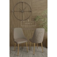 Nef Serisi Lak Panel Mdf Antrasit Renk Masa 90 x 168 Gold Ayak Masa Takımı 6 Adet  Sandalye