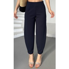 Kadın Bernis Balon Pantolon, Beli Lastikli Şalvar Model Krep Balon Pantolon Basen Gizleyen