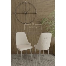 Nef Serisi Lak Panel Mdf Antrasit Renk Masa 90 x 168 Gold Ayak Masa Takımı 6 Adet Kahve Sandalye