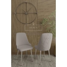Nef Serisi Lak Panel Mdf Antrasit Renk Masa 90X168 Gold Ayak Masa Takımı 6 Adet Sandalye