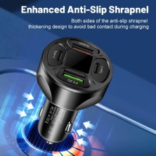 Zuidid LED Dijital Ekranlı 2 USB + 2 Type C Portlu Hızlı Araç Şarjı -Beyaz