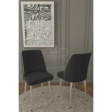 Nex Serisi Mdf Lak Masa 90X168 Gümüş Metal Ayak 6 Adet A Baby Face Silinebilir Kumaş Sandalye