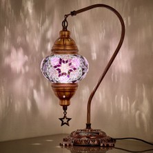 Mozaik Masaüstü Komodin Masa Lambası Türk ve Fas Hediyelik Abajur Gece Lambası (Açıklamayı Okuyunuz
