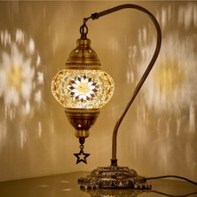 Mozaik Masaüstü Komodin Masa Lambası Türk ve Fas Hediyelik Abajur Gece Lambası (Açıklamayı Okuyunuz
