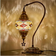 Mozaik Masaüstü Komodin Masa Lambası Türk ve Fas Hediyelik Abajur Gece Lambası (Açıklamayı Okuyunuz